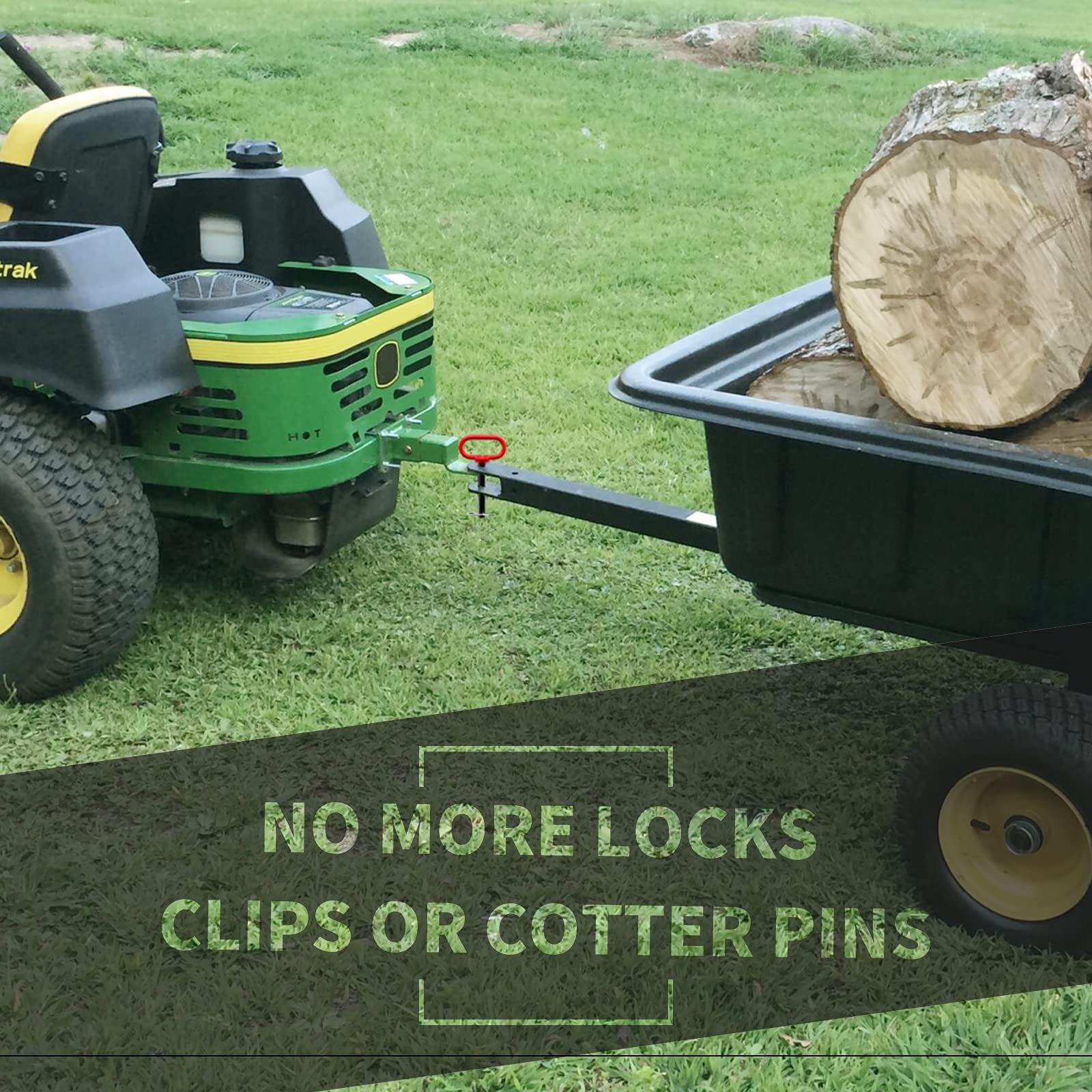 Bonsicoky pin installed on a tractor hitch demonstrating reliable fastening