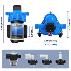 Bootee close-up of 45 PSI pressure switch for automatic, hands-free control