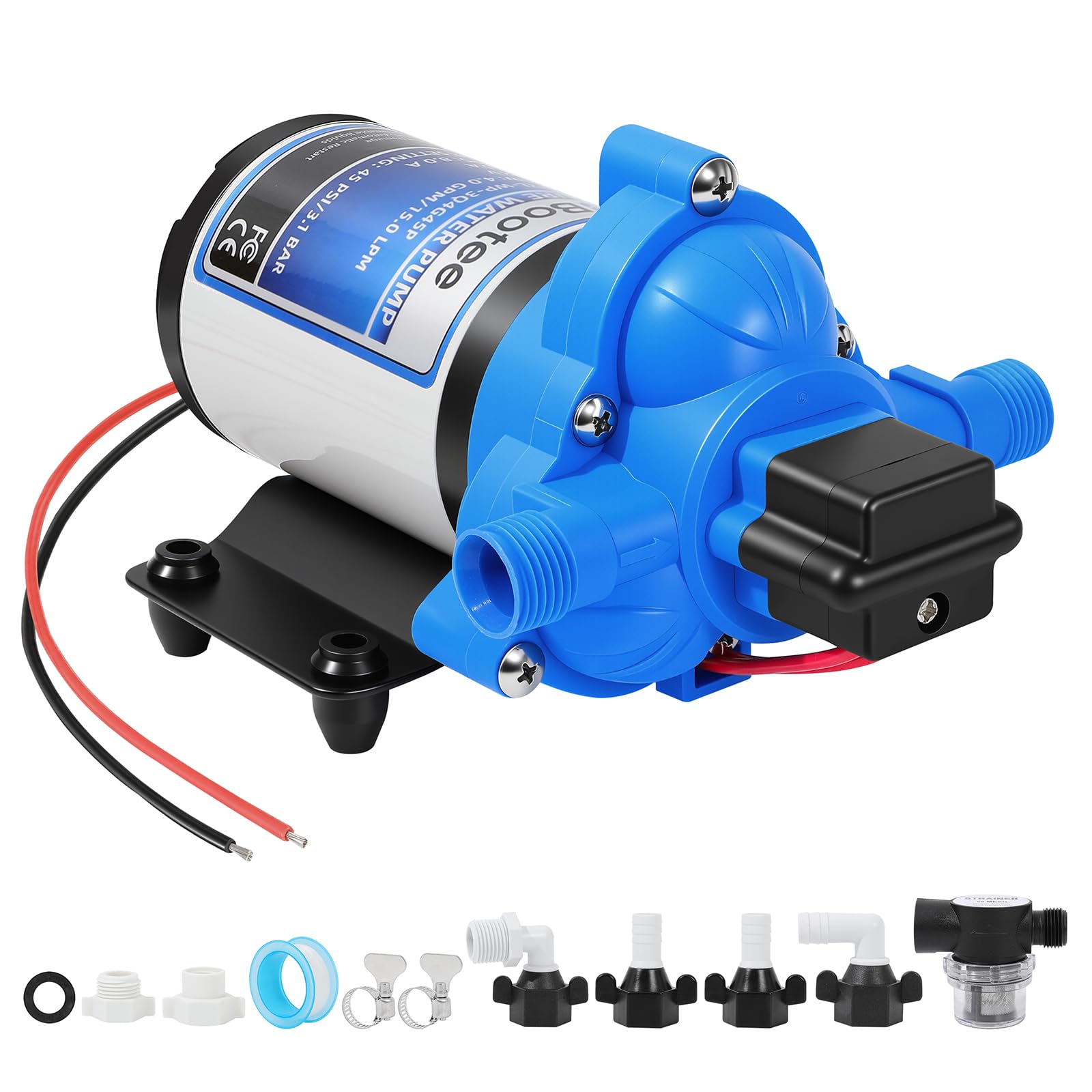 Bootee front view of pump showing compact housing and easy mounting benefits