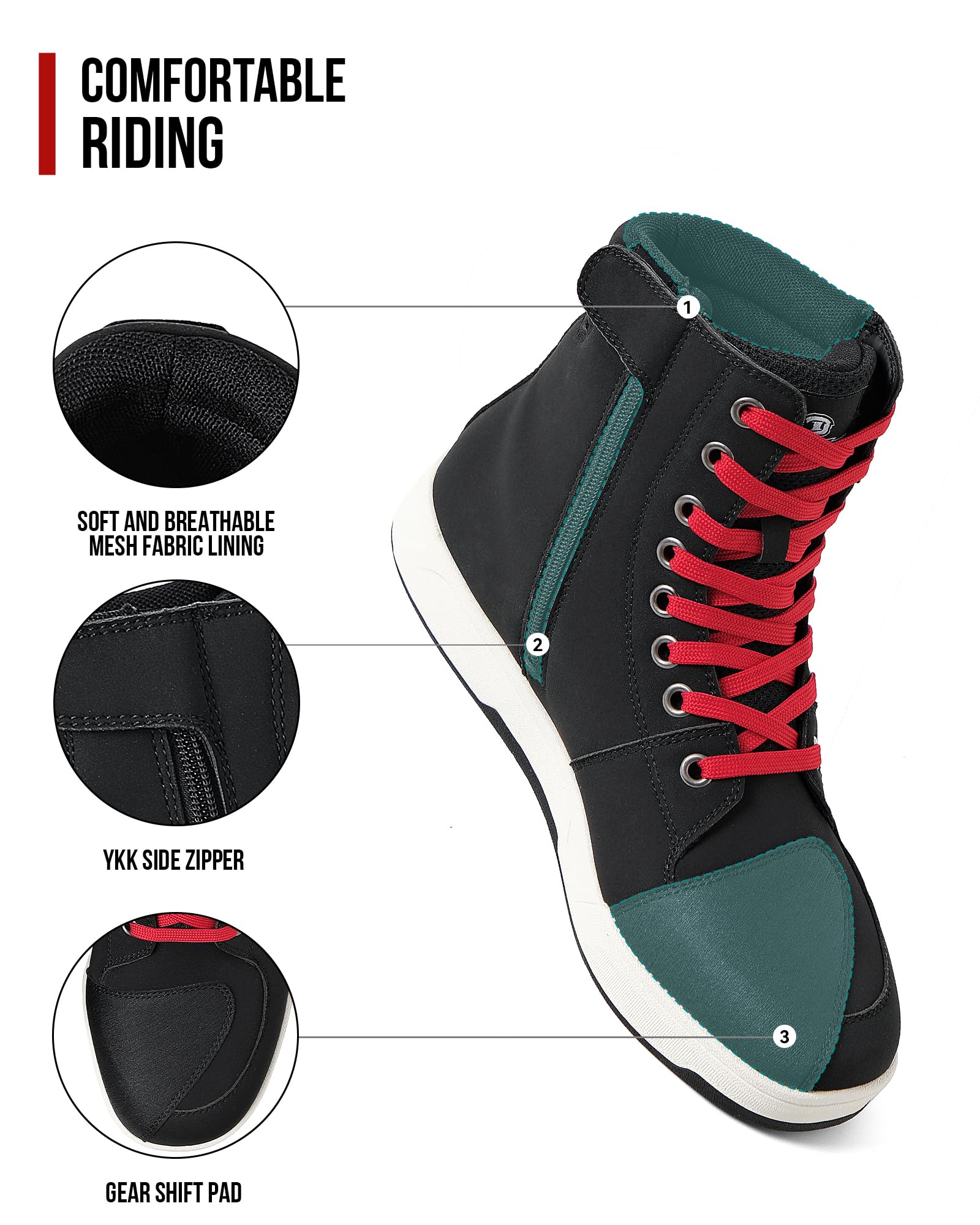 BORLENI side zipper access making on and off fast and secure