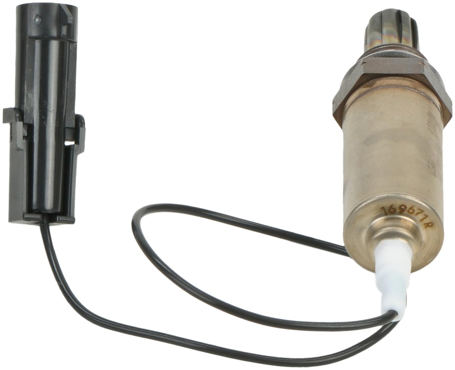 Bosch 12014 threaded end close-up with anti-seize coating, Bosch easier installation