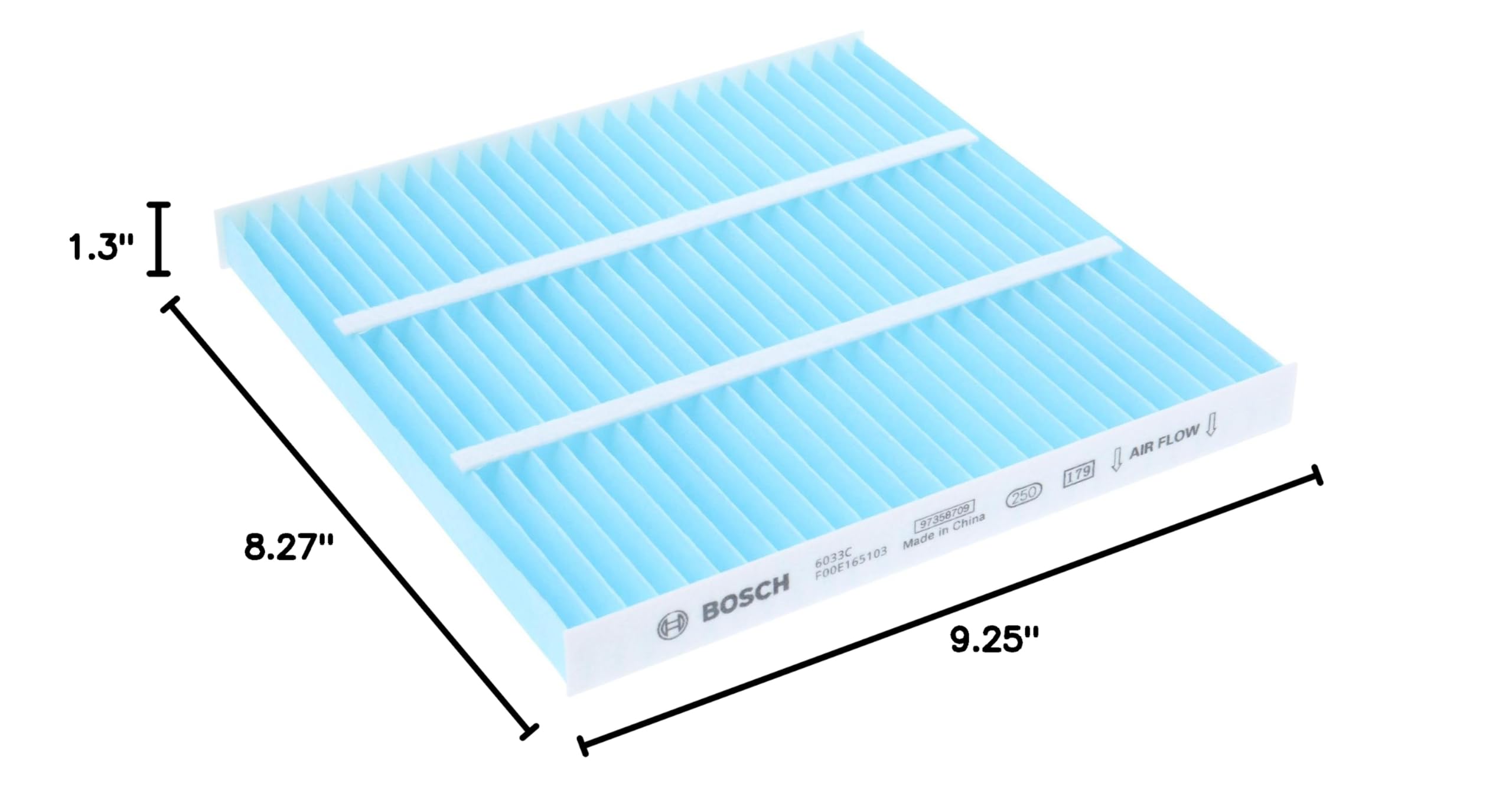 Bosch filter in car dashboard scene indicating cleaner cabin air