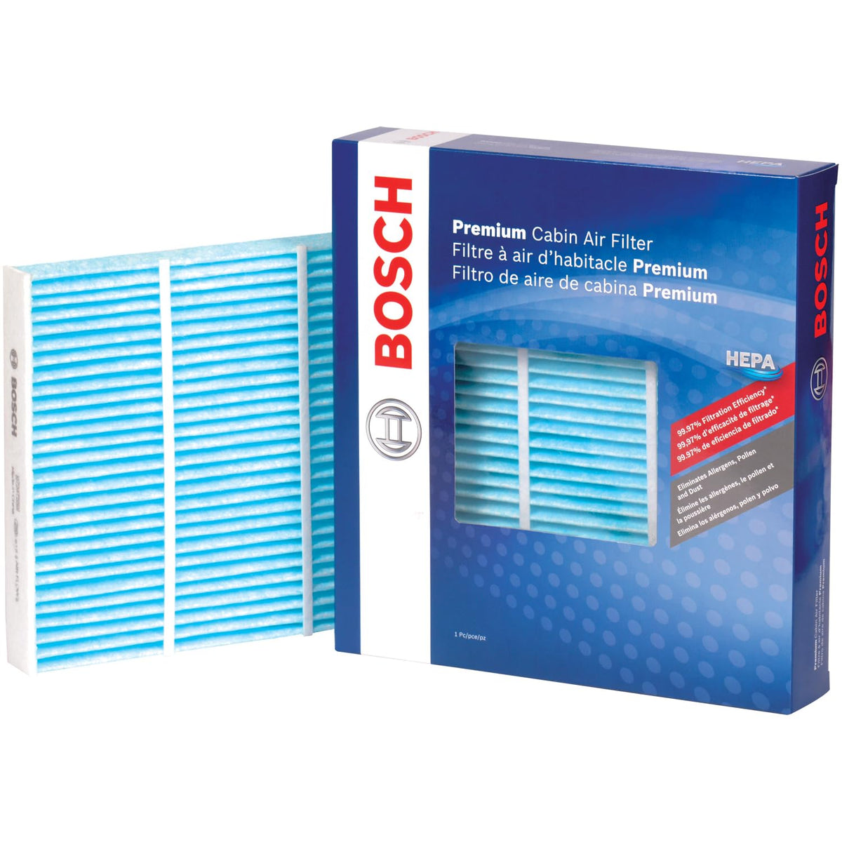 Bosch 6038C front view showing clean filter ready for replacement and improved air