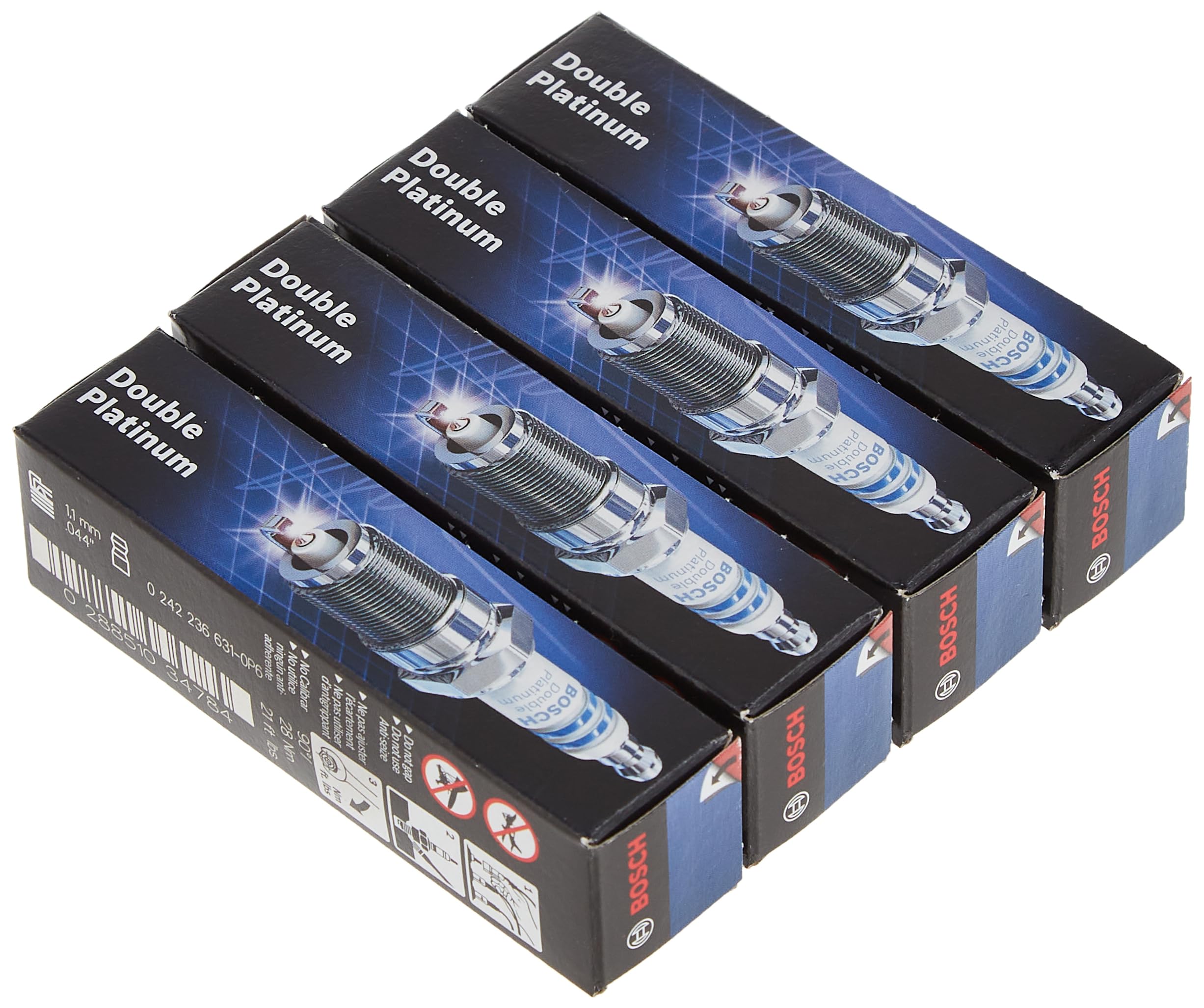 Bosch 8101 close-up of fine wire platinum electrode highlighting precise weld and longer spark life
