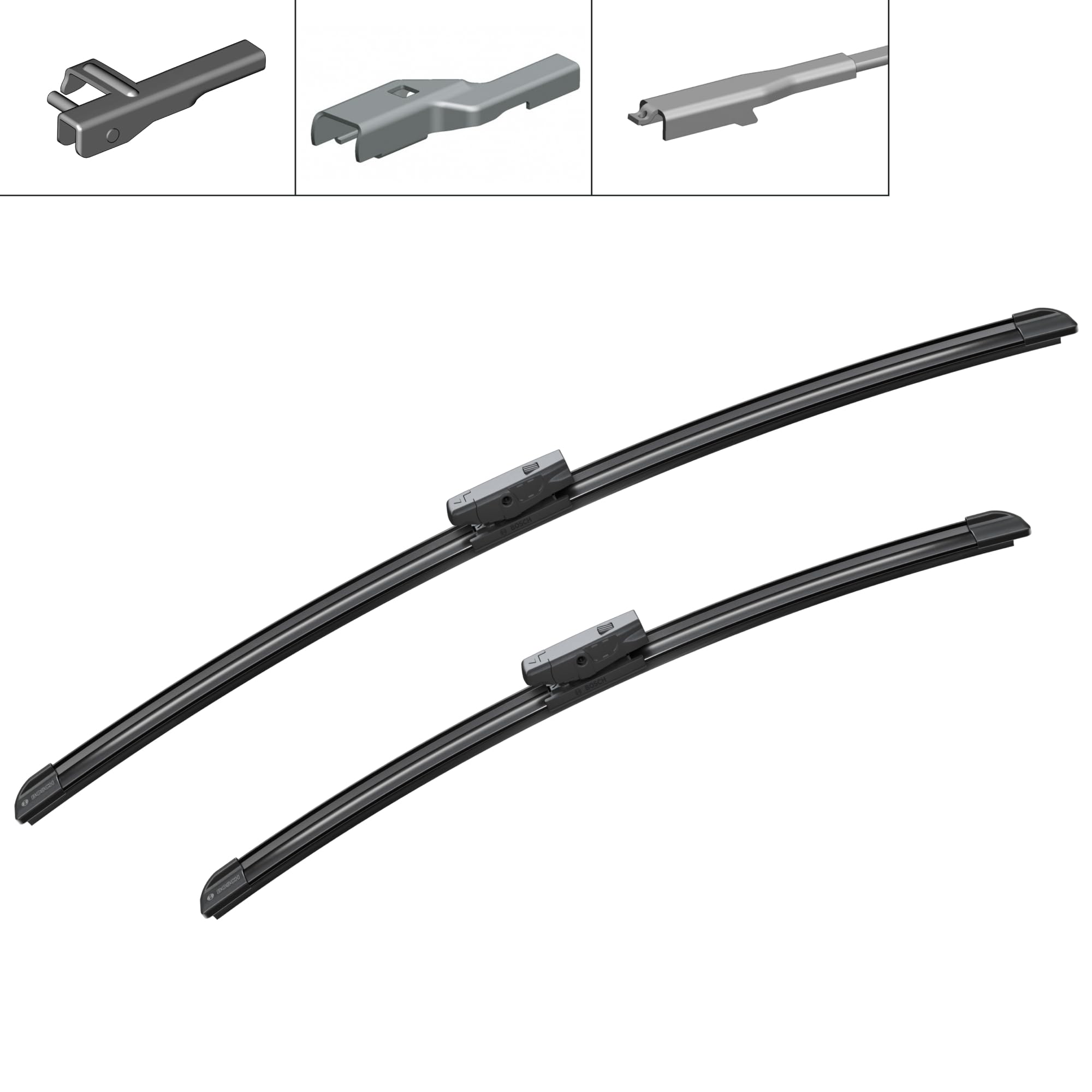 Bosch AeroTwin closeup of rubber edge highlighting streak-free wipe