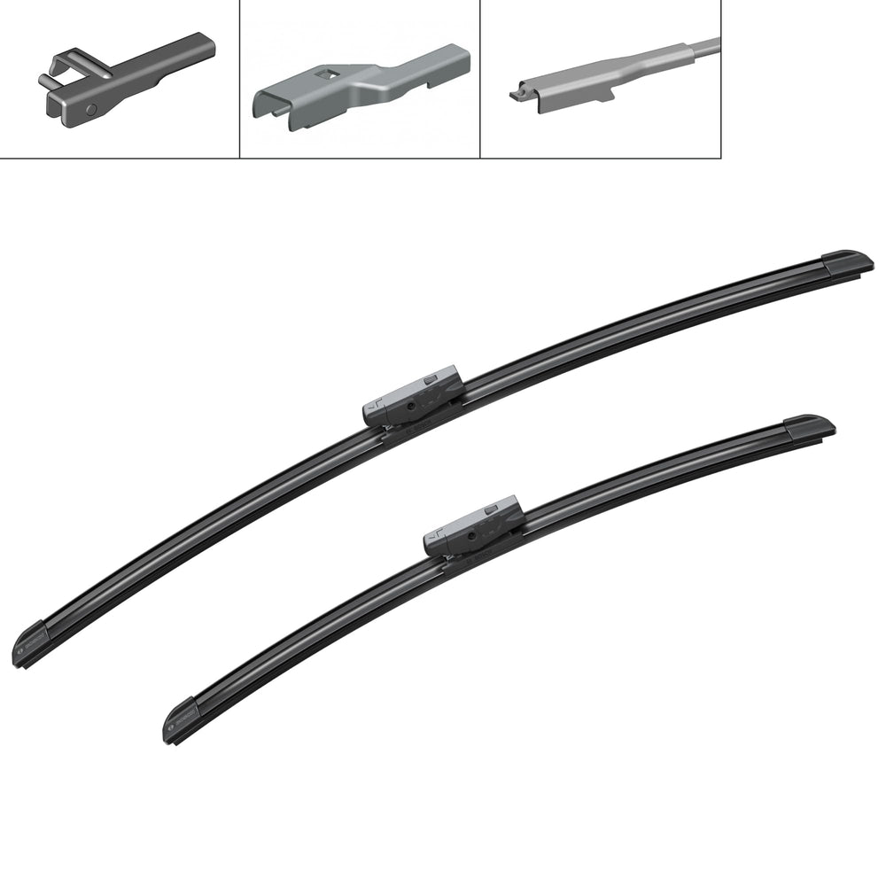 Bosch AeroTwin closeup of rubber edge highlighting streak-free wipe