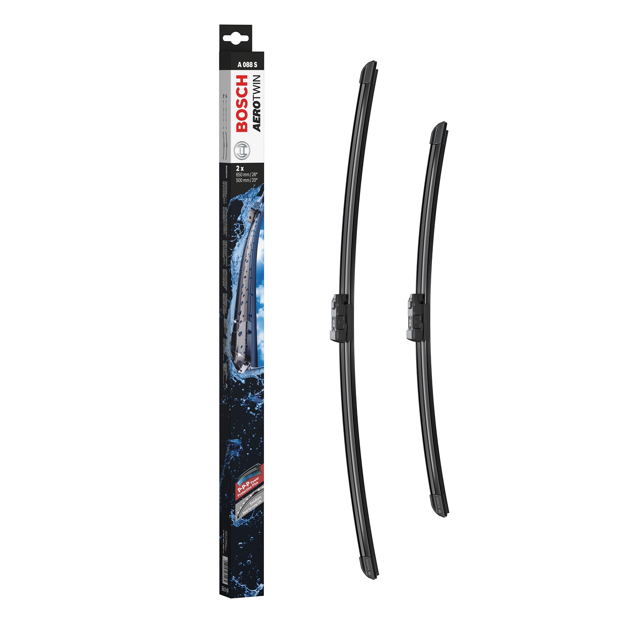 BOSCH AeroTwin front packaging showing model and benefits, quick selection
