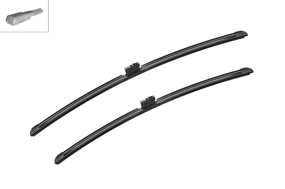 BOSCH AeroTwin size comparison beside ruler showing correct 24 and 22 inch fit