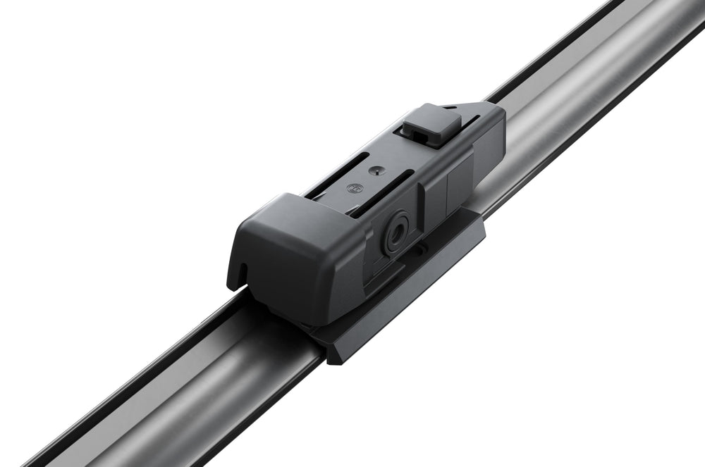 Bosch AeroTwin spoiler and internal springs close-up showing aerodynamic protection