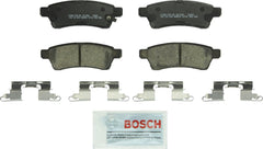 Bosch BC1100 rear axle pads in package showing contents and easy install benefit