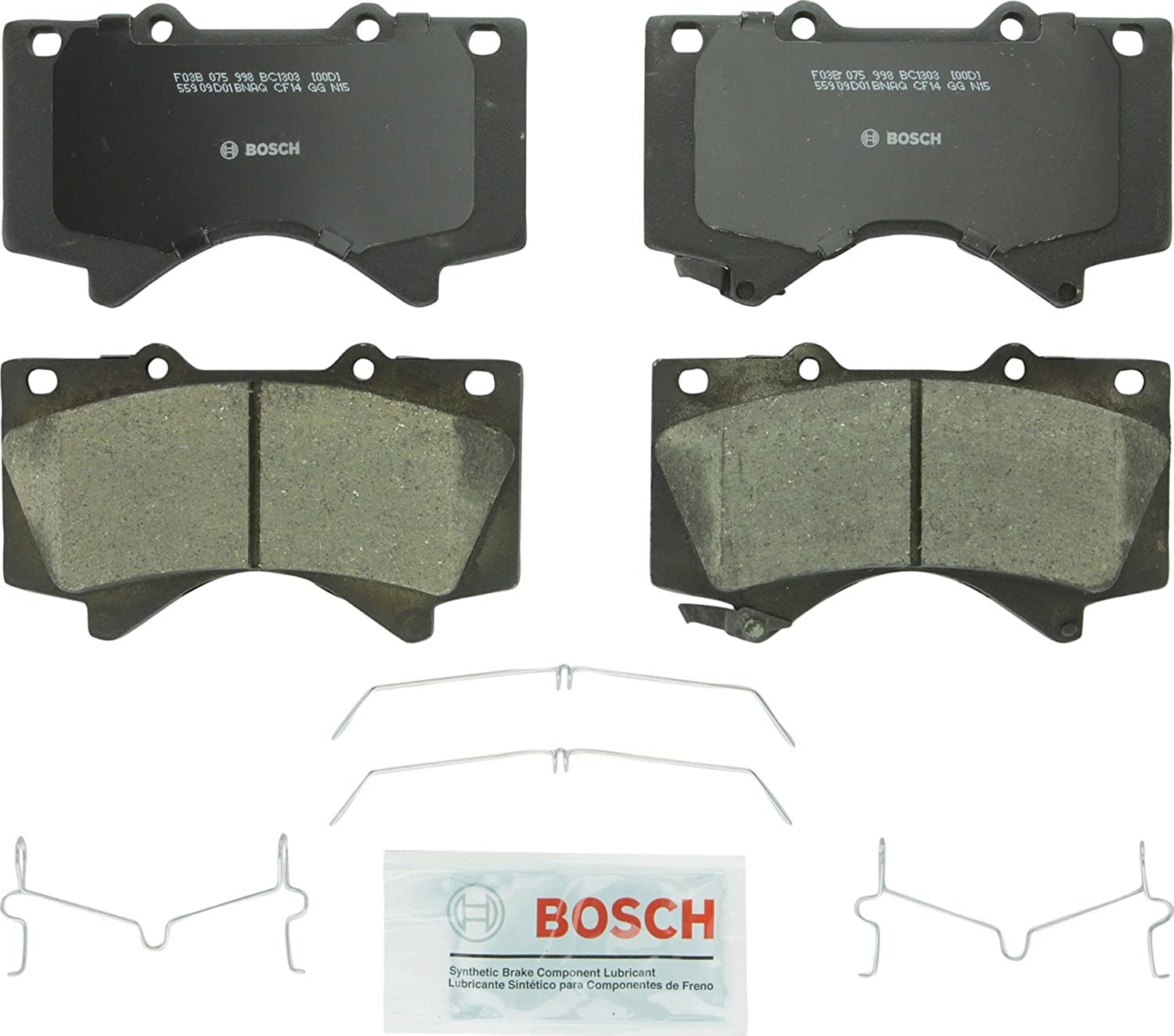 Bosch BC1303 front packaging showing complete kit and fast, quiet replacement