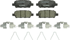Bosch BC1393 rear packaging showing pads and hardware for easy install and reliable braking