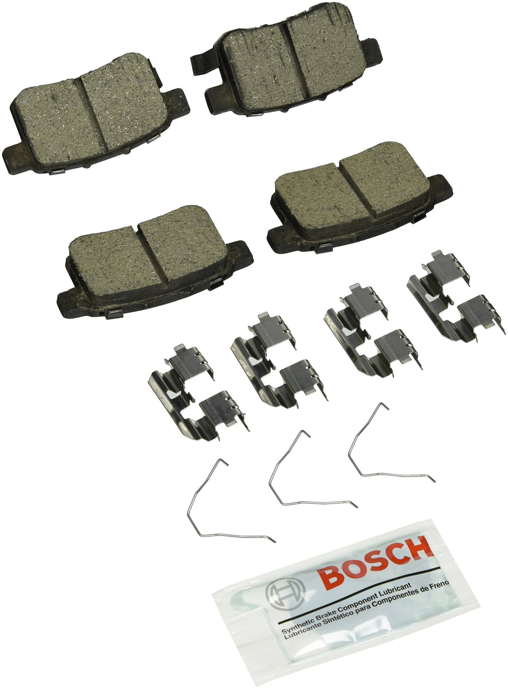Bosch BC1451 rear pad set front packaging showing fitment details and ready-to-install benefit