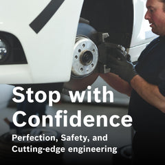 Bosch BC976 installed on caliper demonstrating proper fit and quiet braking