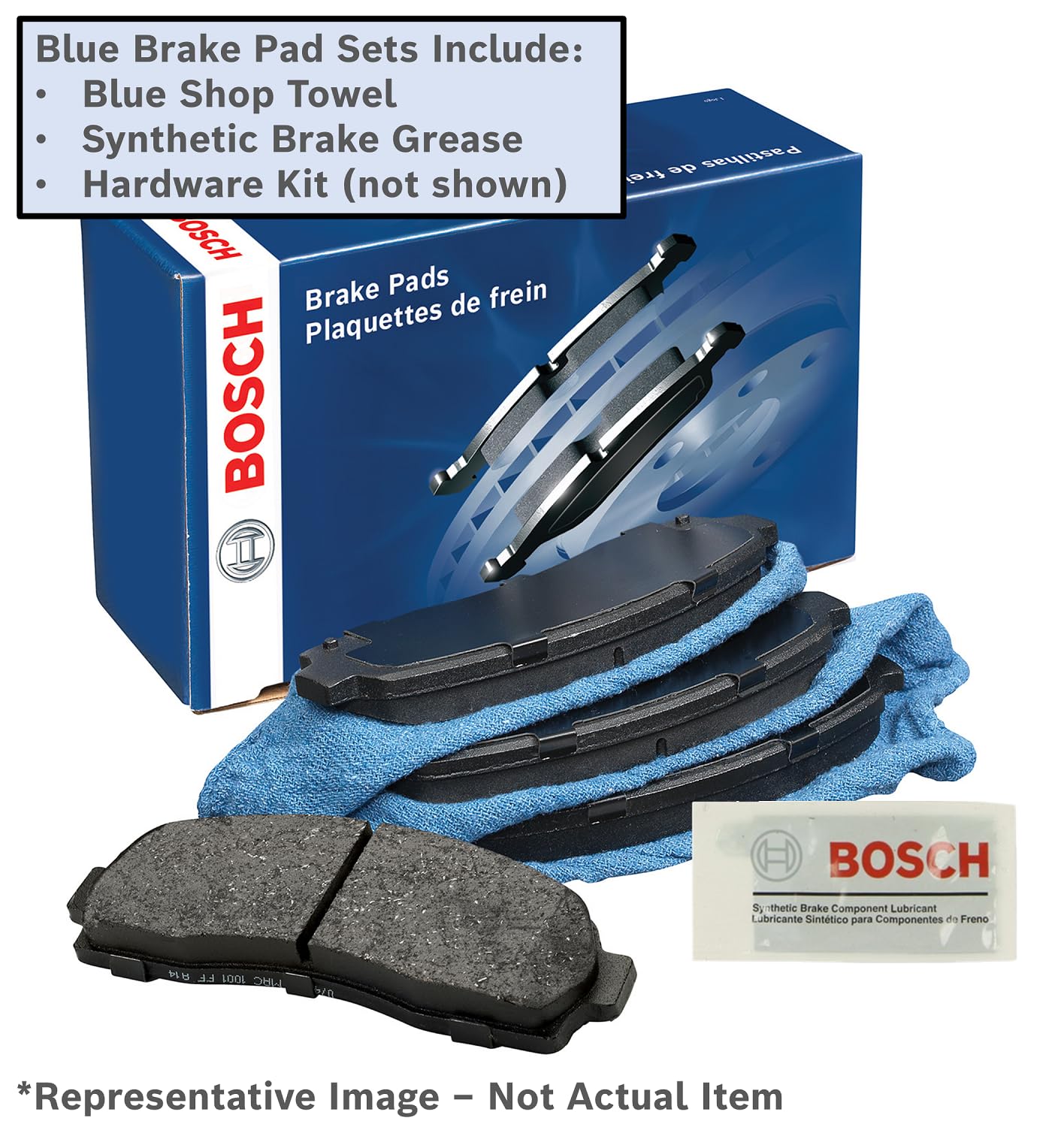 Bosch BE866H close-up of ceramic friction surface and chamfers, Bosch durability and quiet stopping
