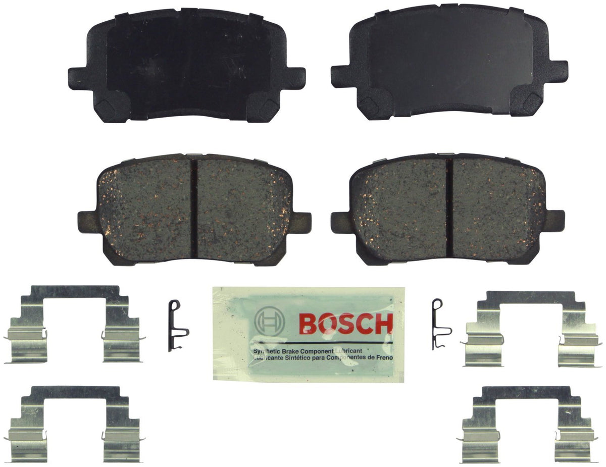 Bosch BE923H front pads front view showing complete kit and easy installation benefit