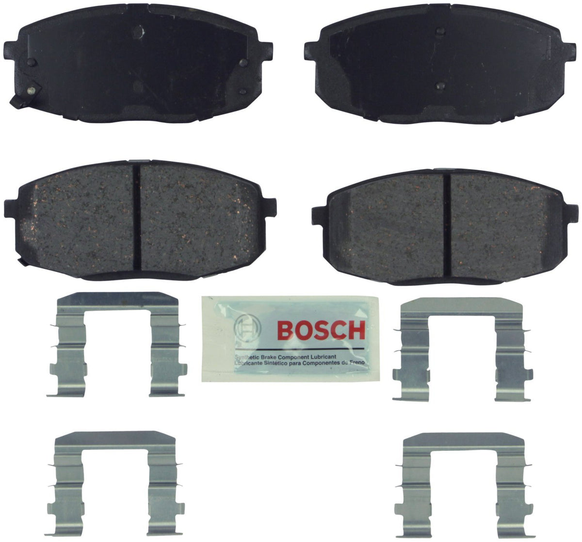 Bosch front brake pad set packaging showing brand and ready-to-install kit benefiting easy replacement