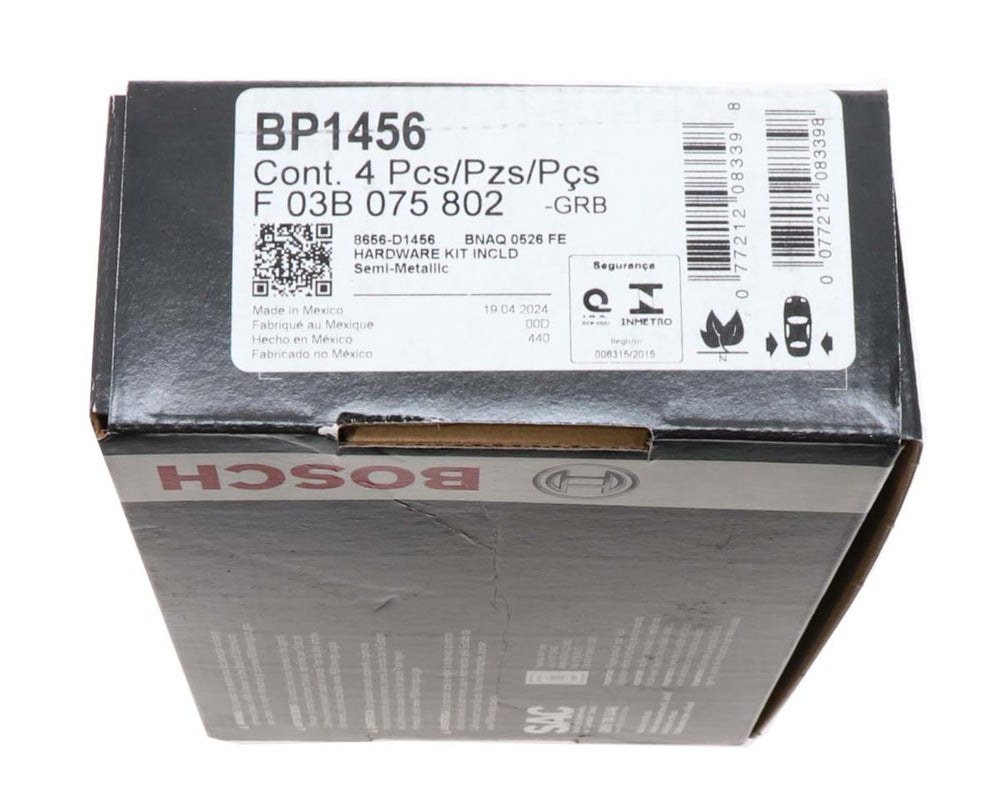 Bosch pads in a garage with tools illustrating easy installation and readiness