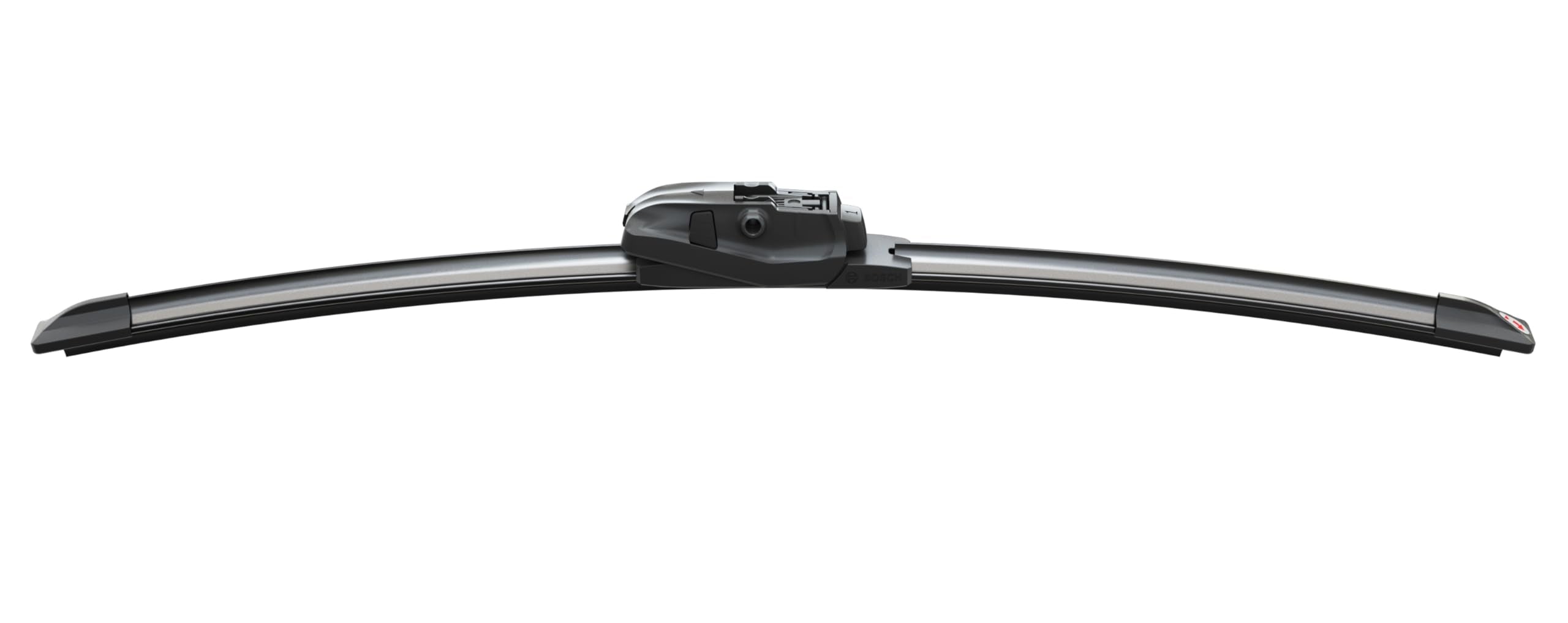 Bosch EVO22 graphite-blend wiping edge close-up demonstrating smooth streak-free contact.