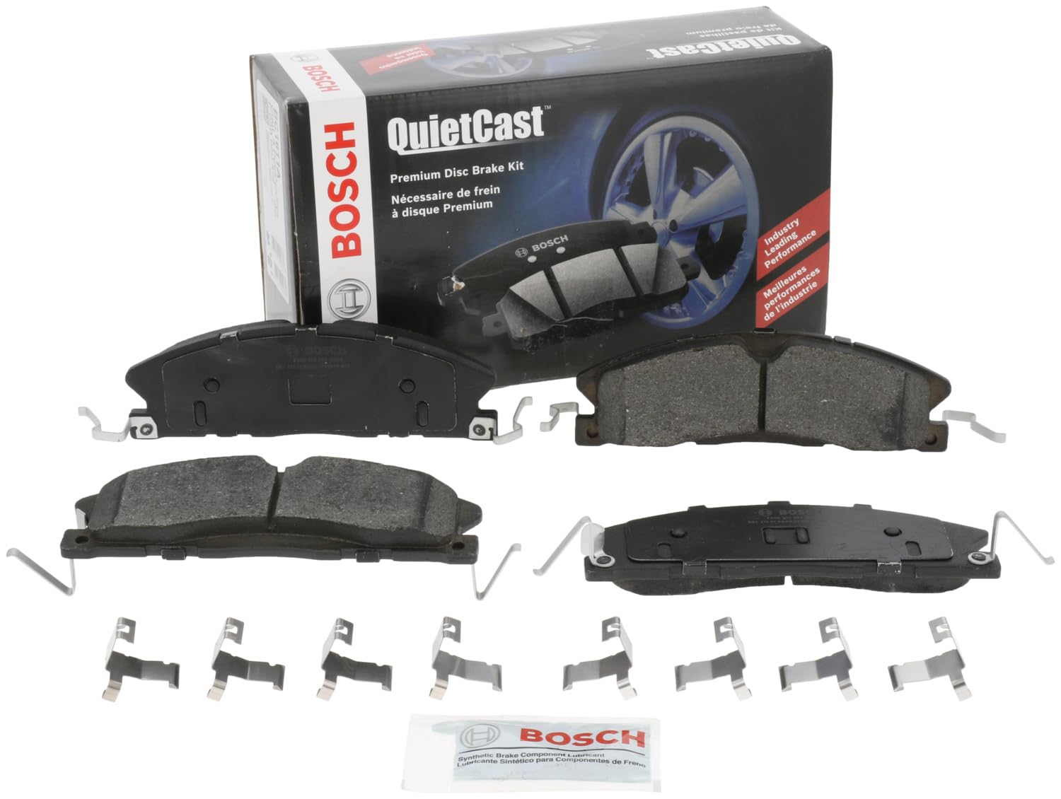 Bosch hardware kit with synthetic lubricant included for smoother installation and reduced drag