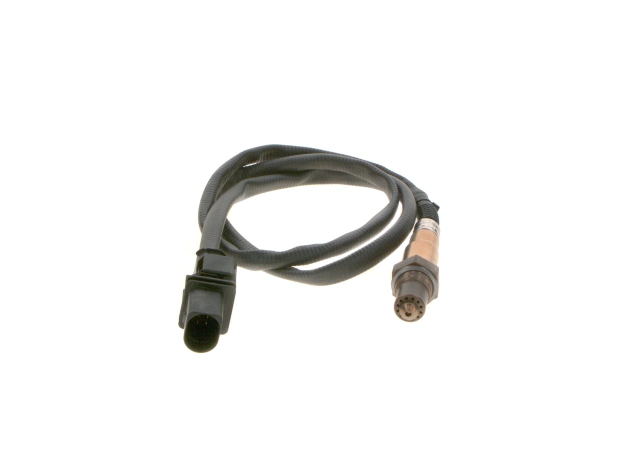 Bosch lambda sensor front view showing plug and wiring for quick replacement