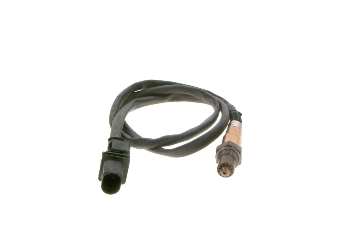 Bosch lambda sensor front view showing plug and wiring for quick replacement