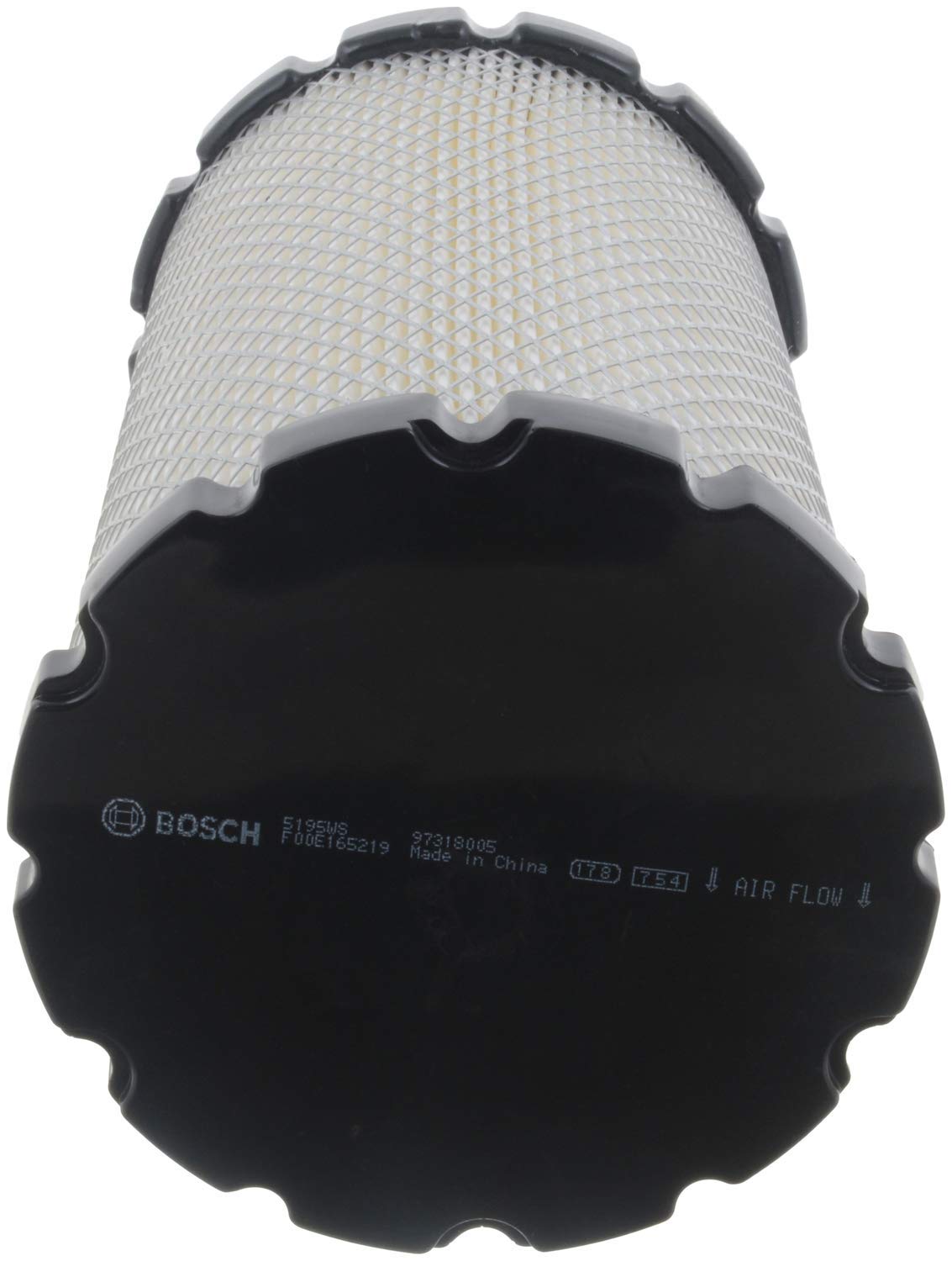Bosch 5195WS pleat close-up demonstrating dense media for high filtration