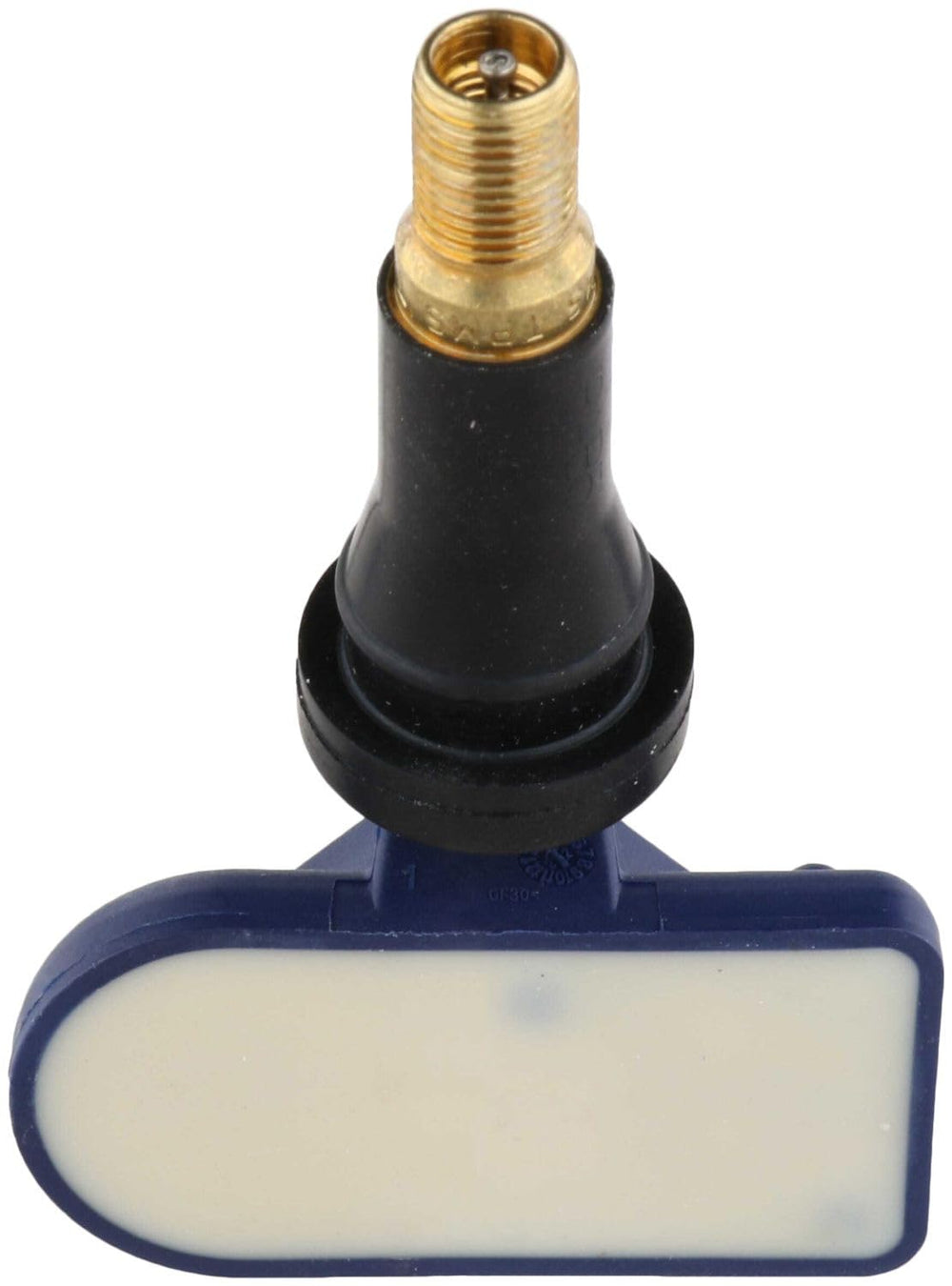 Close-up of Bosch QF0471 rubber valve stem and mounting area, durable seal benefit