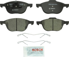 Bosch QuietCast BC1044 front packaging showing included pads and hardware, clear product identification and benefit