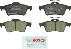 Bosch QuietCast BC1095 front packaging showing complete rear pad set and included hardware
