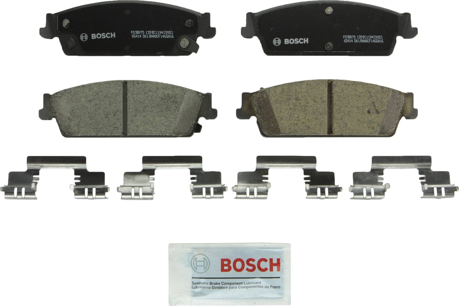 Bosch QuietCast BC1194 front packaging showing product and fitment list for confident purchase