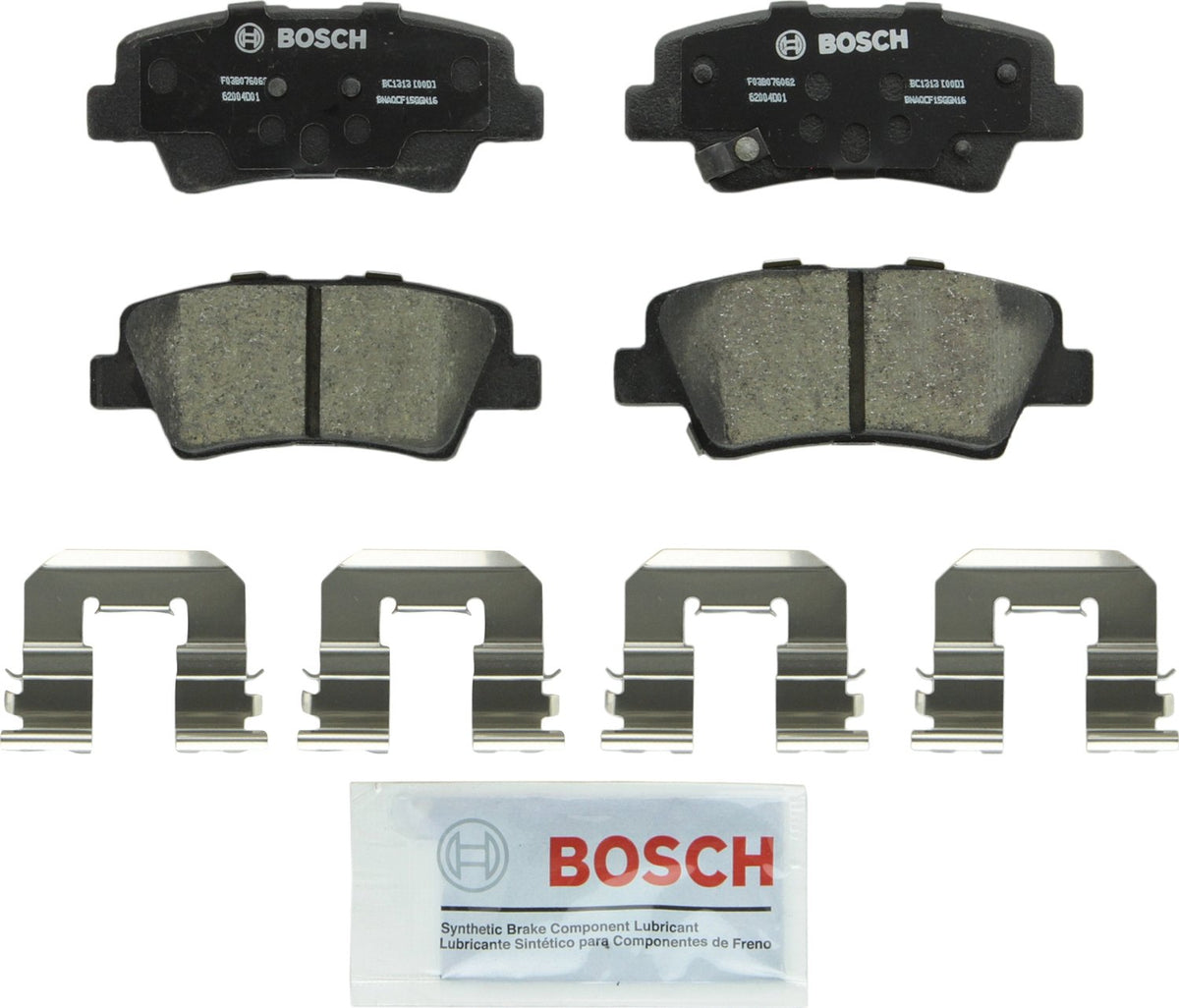 Bosch QuietCast rear pads front view showing pad shape and fit for easy installation