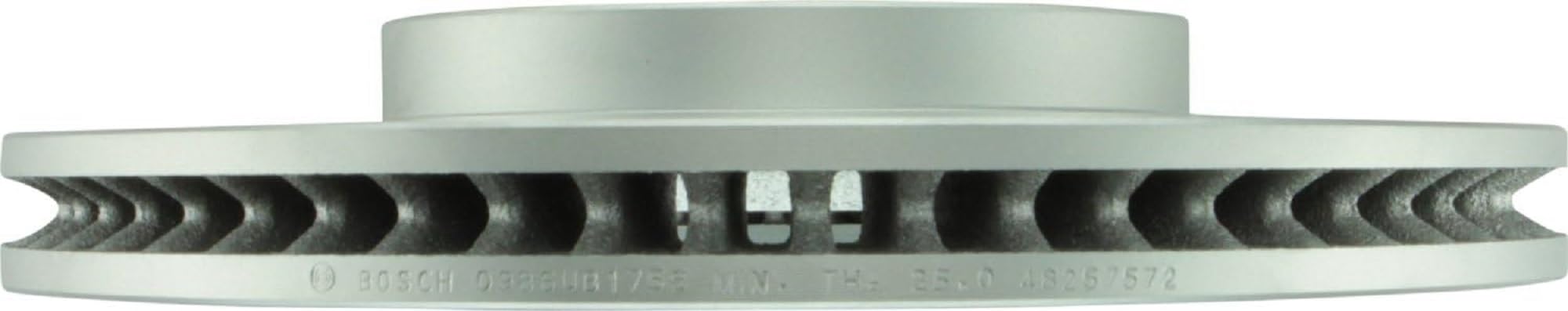 Bosch QuietCast rotor side showing vane profiles for better heat dissipation