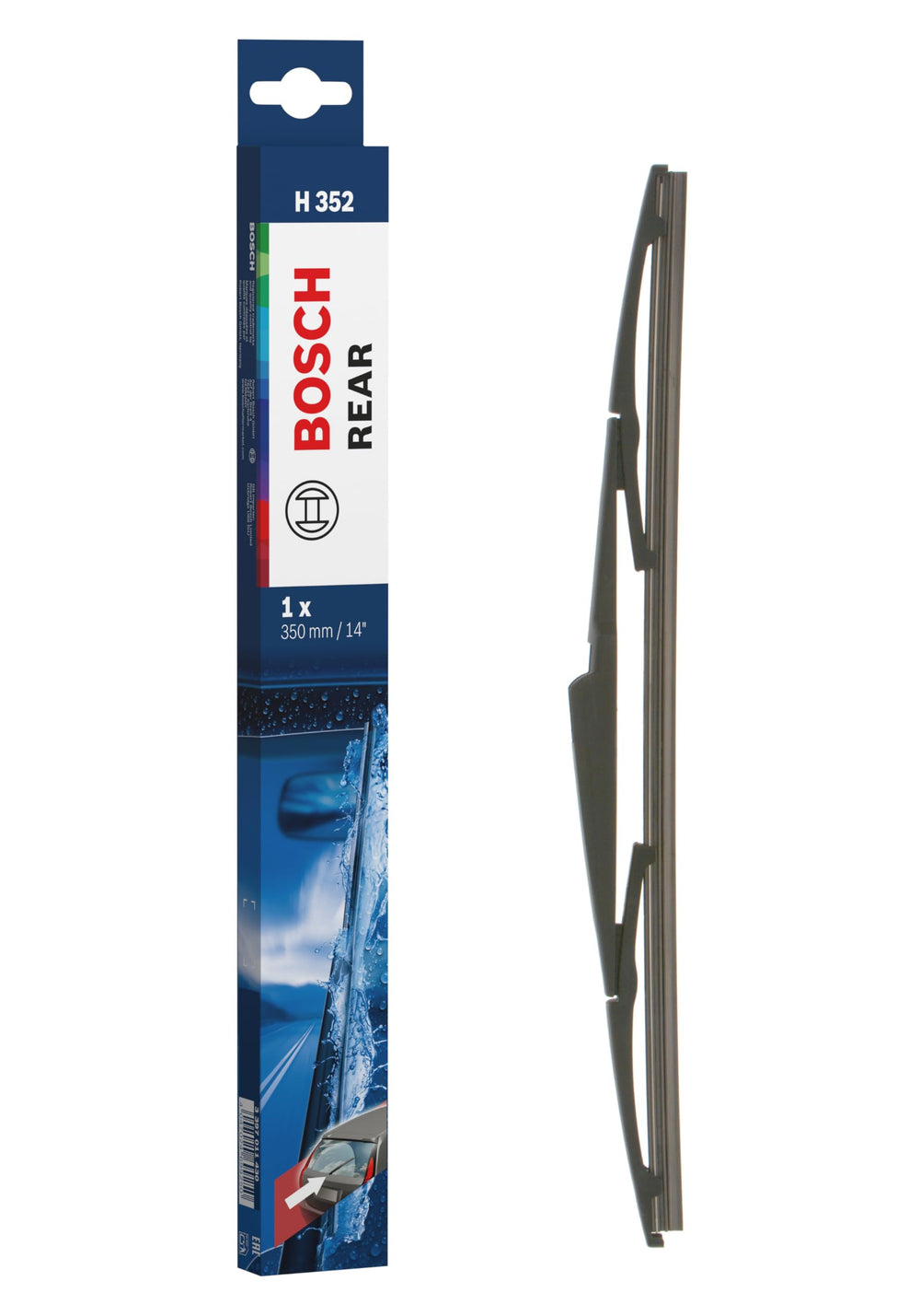 Bosch front packaging showing the H352 blade and benefits