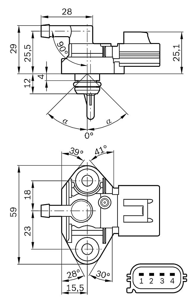 Bosch sensor metal housing texture illustrating thermal and vibration resistance