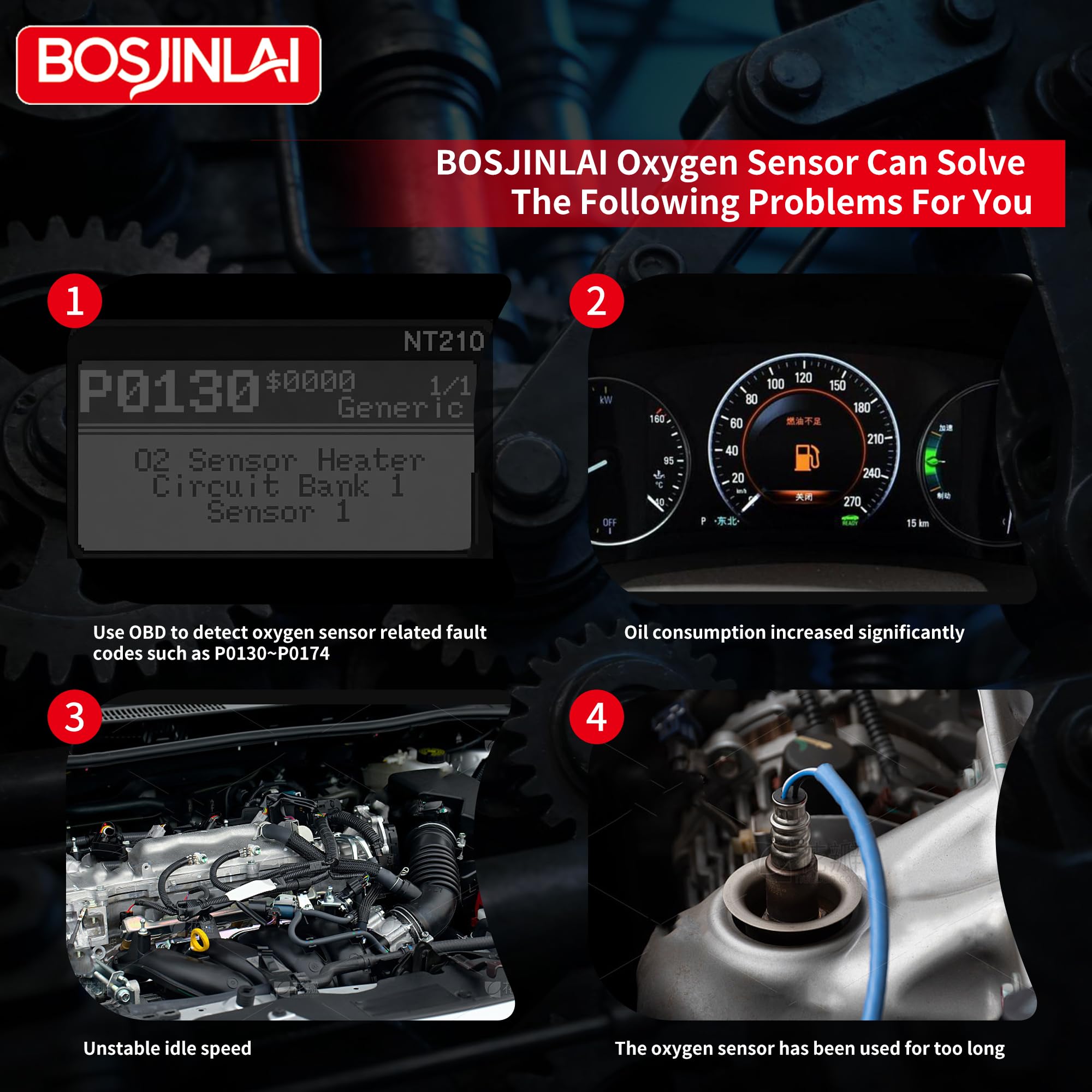BOSJINLAI technician installing sensor in garage for reliable engine feedback
