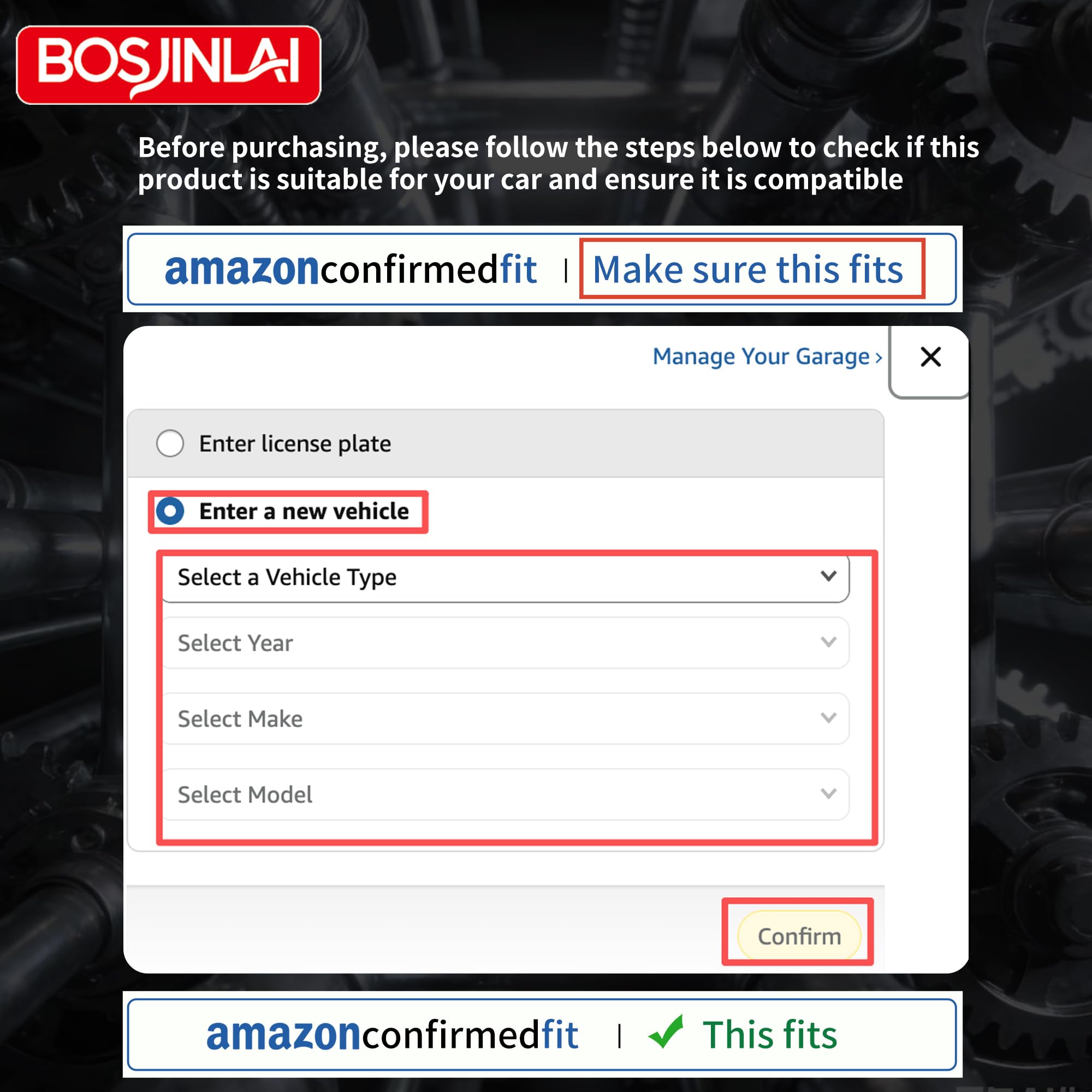BOSJINLAI new sensor beside old sensor illustrating improved condition and performance