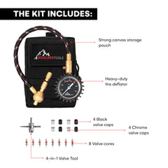Boulder Tools braided hose and brass fittings detail for durable off-road use