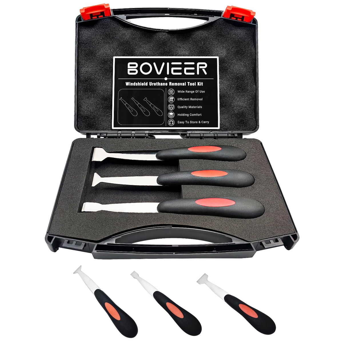 BOVIEER front packed case showing compact storage and easy transport benefits
