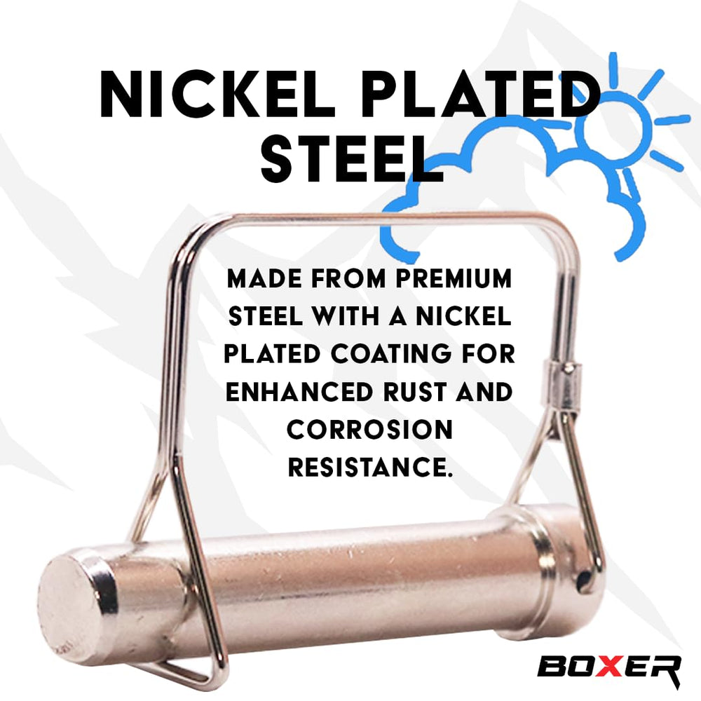 Boxer close-up of pin shaft showing durable nickel plating for longevity