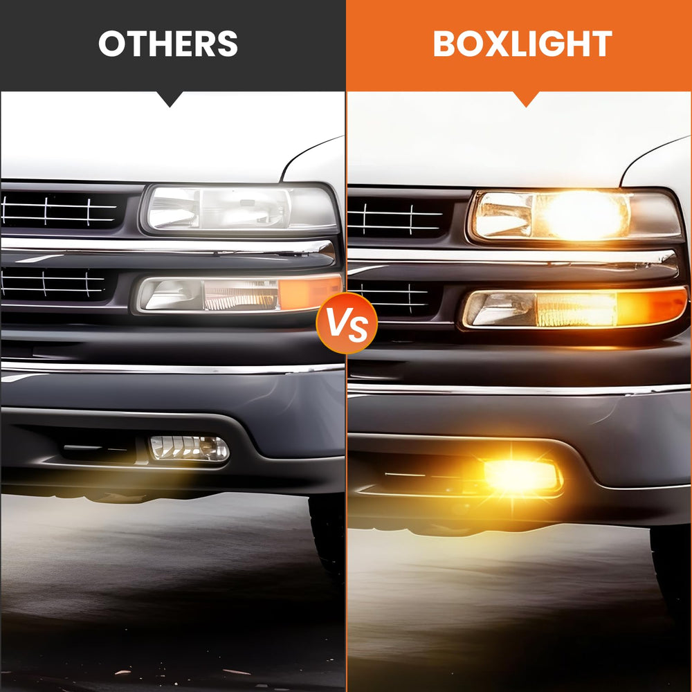 Boxlight mounted on vehicle lifestyle image improving night driving