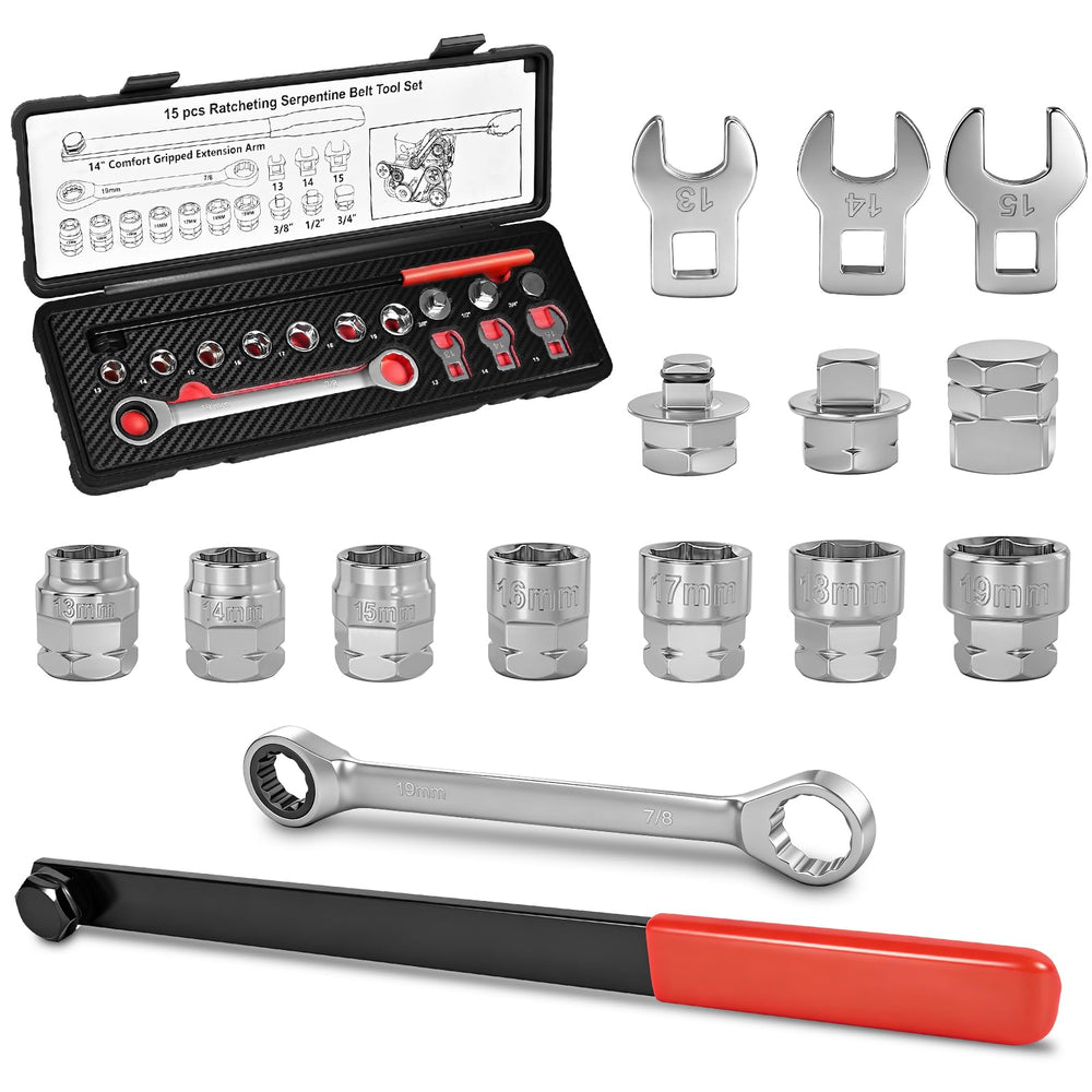 BQEC front kit layout showing all 15 pieces for complete belt service