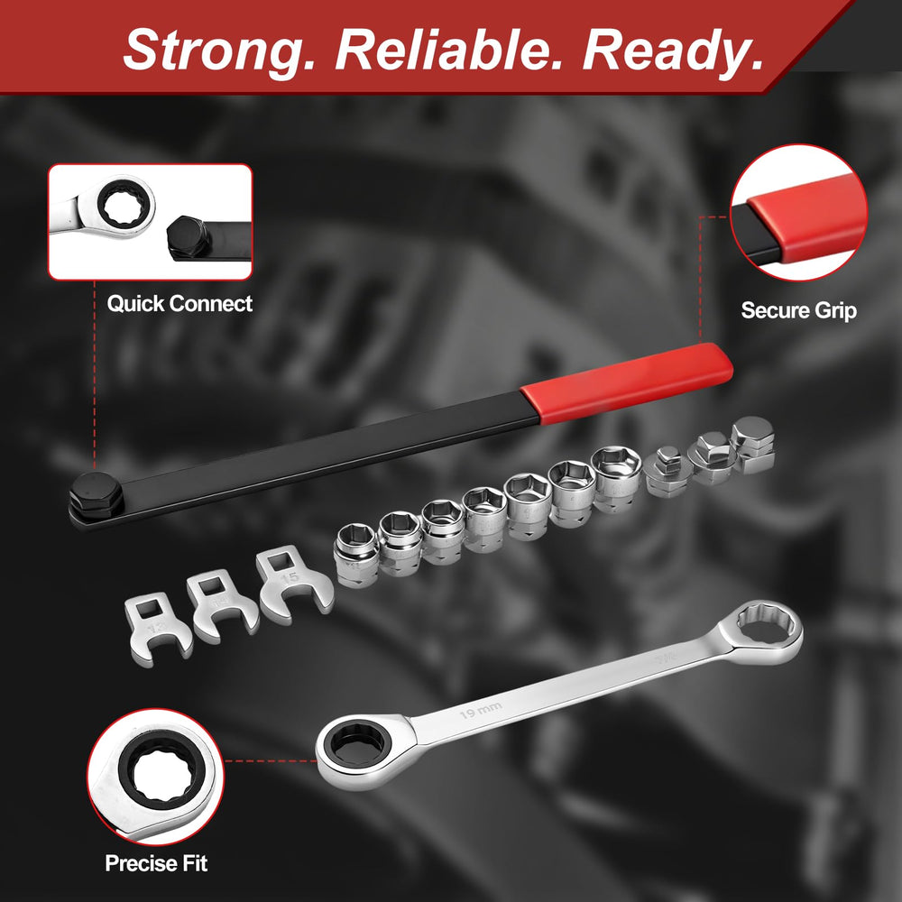 BQEC ratcheting head closeup offering precise control in confined spaces