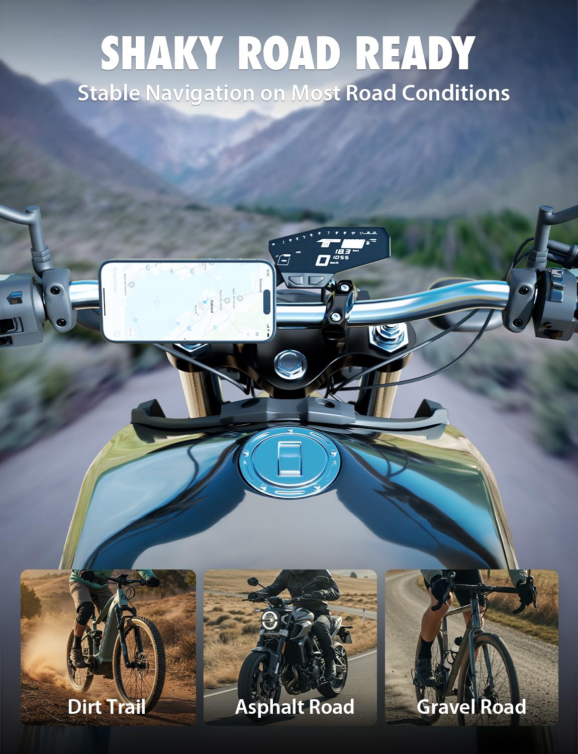 Bracketron mounted phone in portrait mode enabling easy call viewing and control