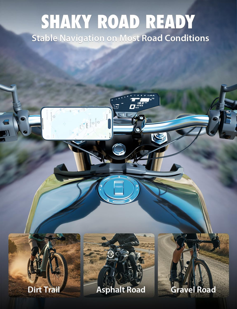Bracketron mounted phone in portrait mode enabling easy call viewing and control