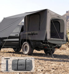 BravArrk front view on truck bed showing full shelter and easy access