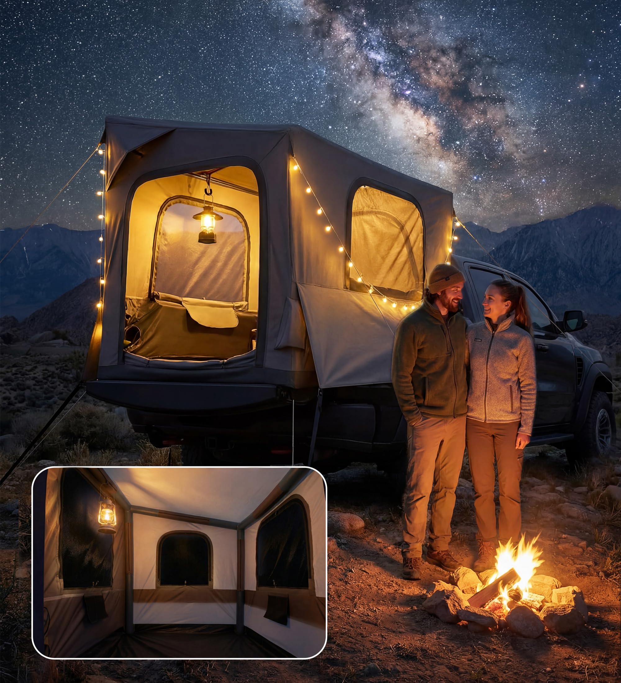 BravArrk nighttime stargazing scene illustrating ventilation and comfort