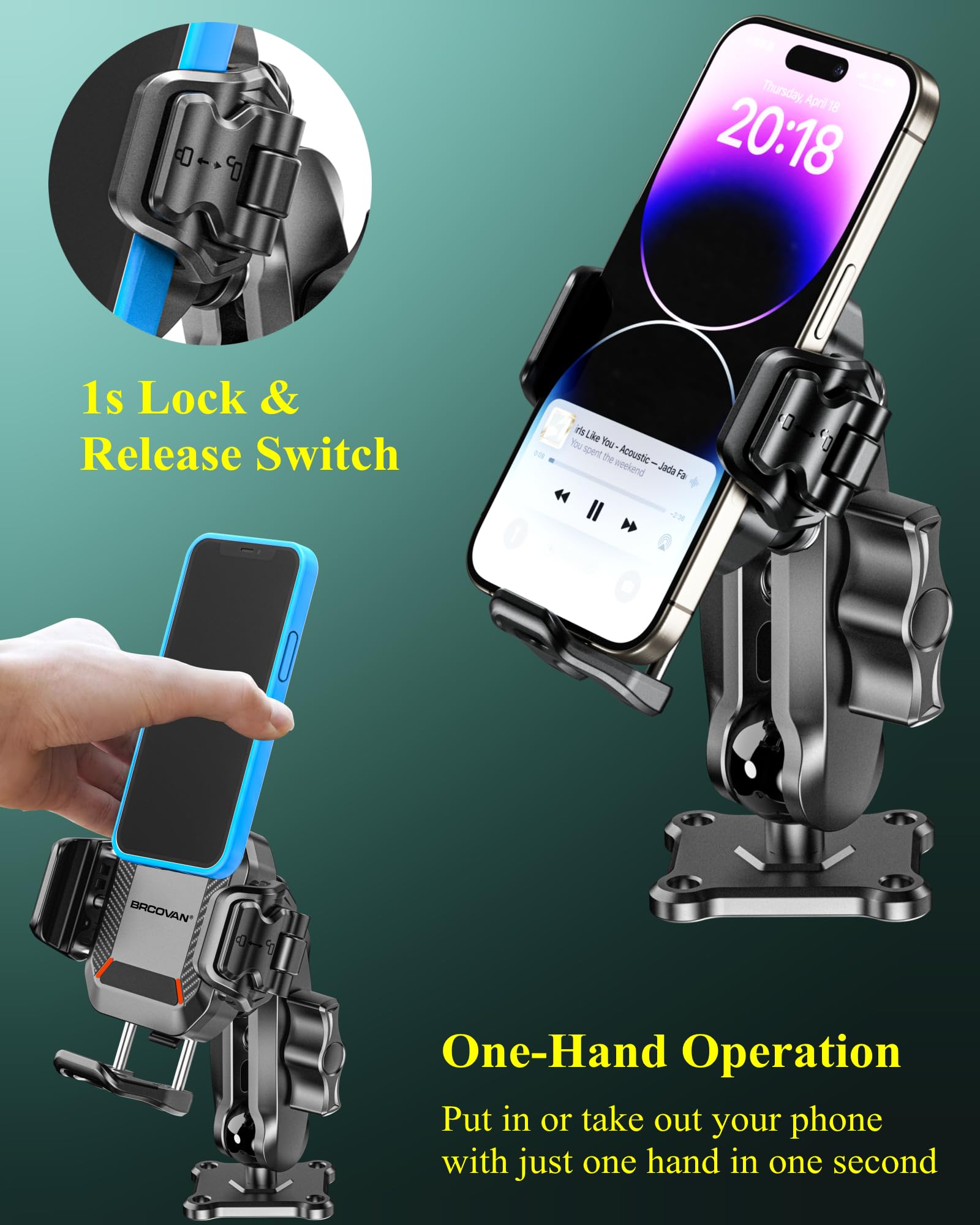 BRCOVAN anti‑theft screw and knob detail preventing easy disassembly