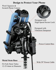 BRCOVAN fork stem ball base detail showing heavy-duty metal mounting and anti-theft screw