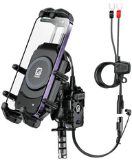 BRCOVAN front view of phone mount showing secure cradle and charging pad for stable rides